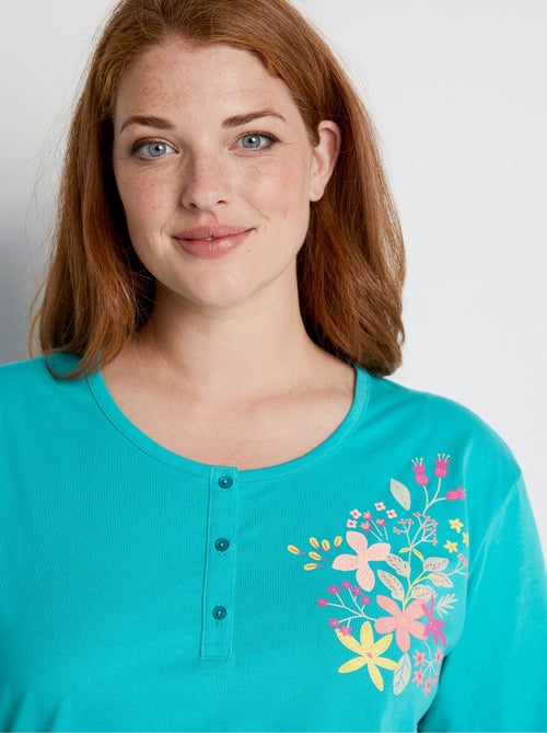 Pijama de algodón flores - Afibel - Kiabi