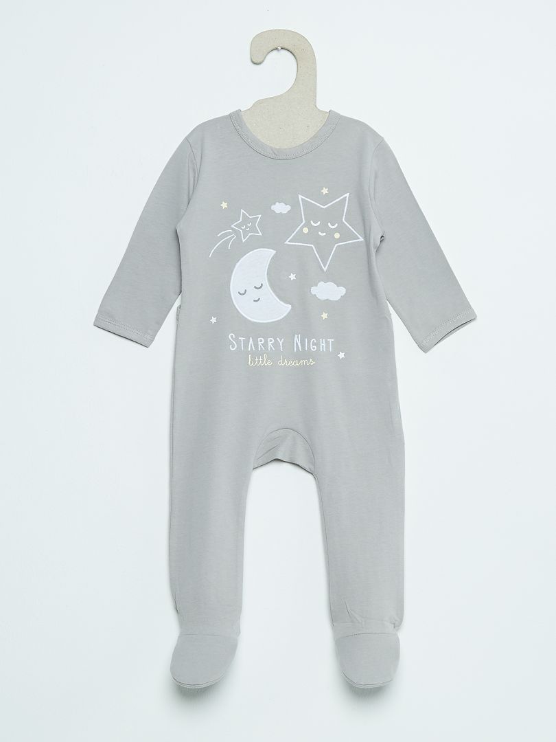 Pijama de algodón gris - Kiabi