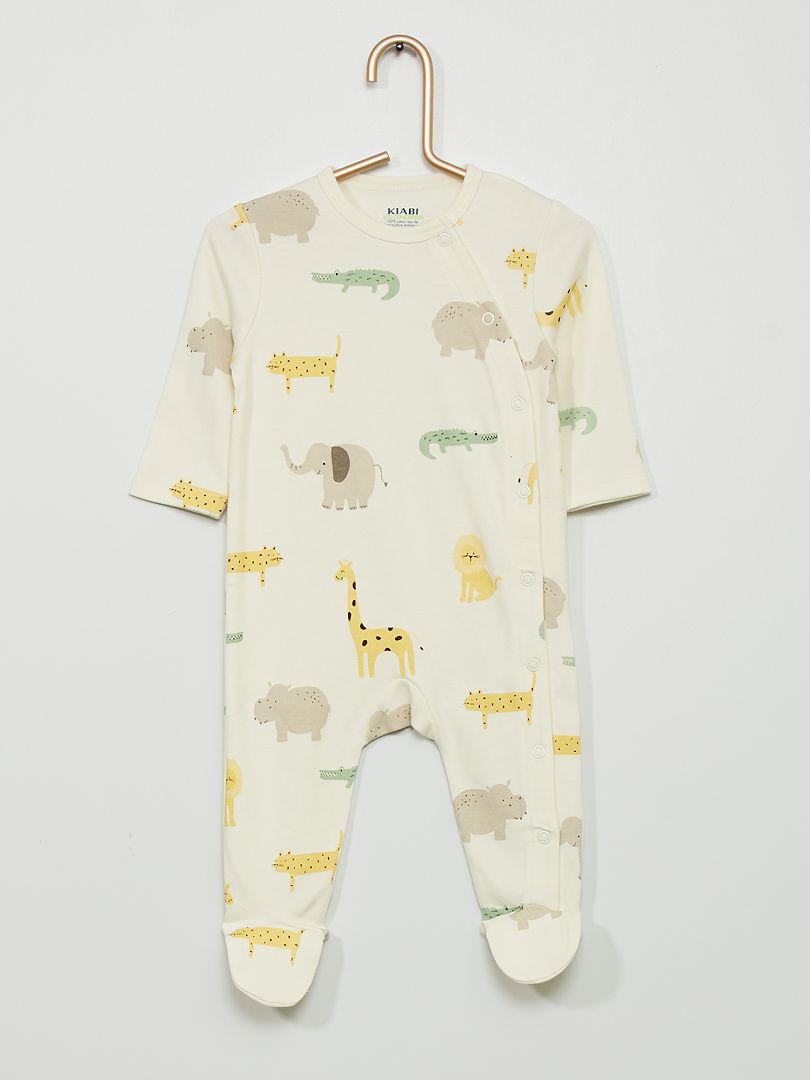 Pijama de algodón orgánico BLANCO - Kiabi