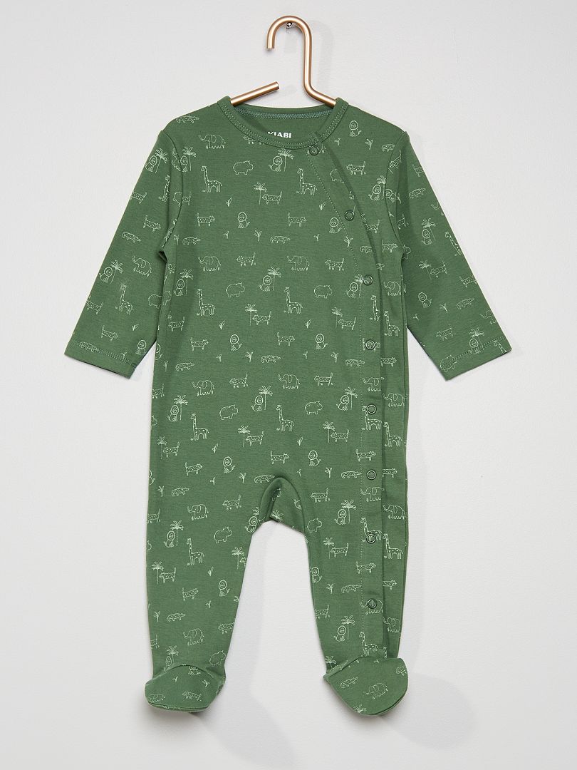 Pijama de algodón orgánico VERDE - Kiabi