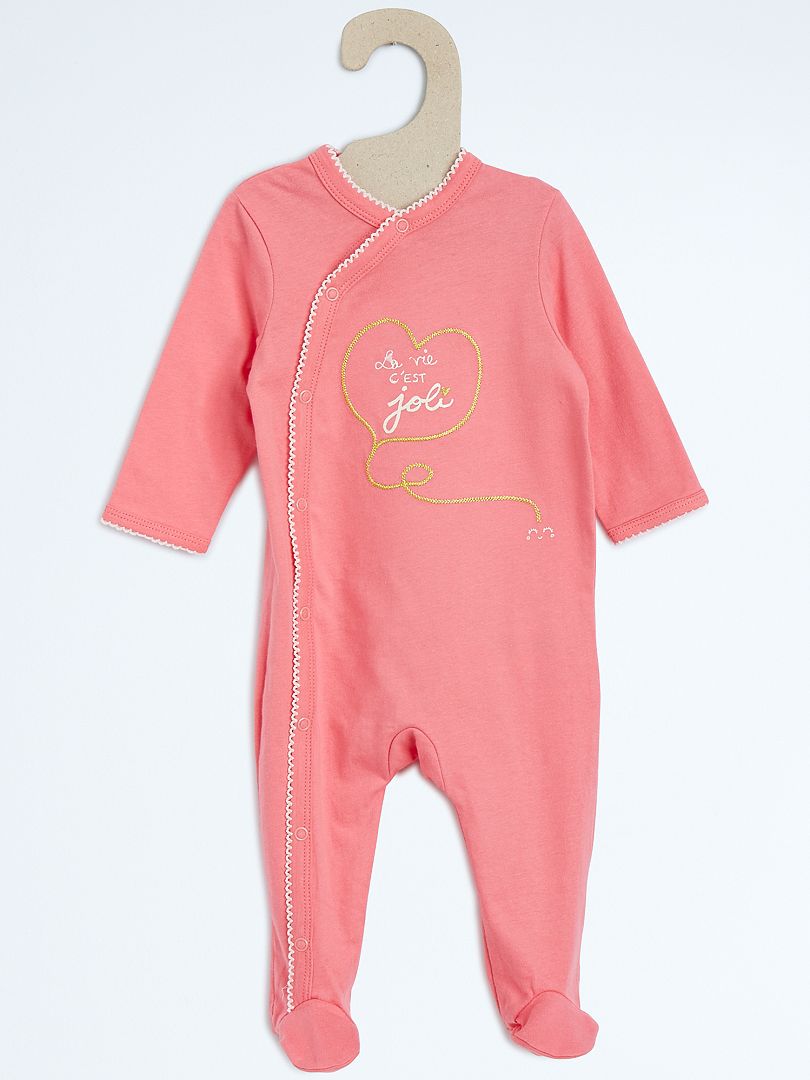 Pijama de algodón rosa - Kiabi