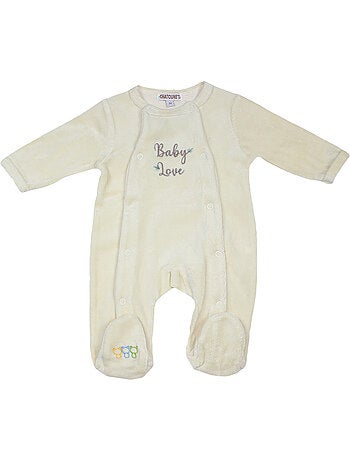 Pijama de bebé de terciopelo Baby Love de Les Chatounets