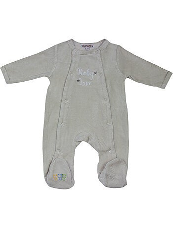 Pijama de bebé de terciopelo Baby Love de Les Chatounets
