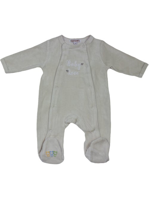 Pijama de bebé de terciopelo Baby Love de Les Chatounets - Kiabi