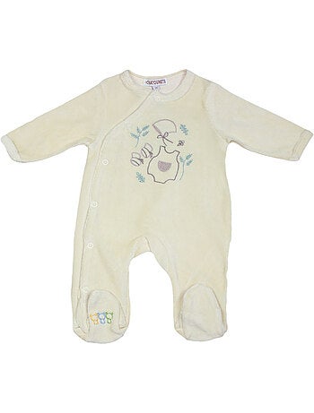 Pijama de bebé de terciopelo Barboteuse de Les Chatounets