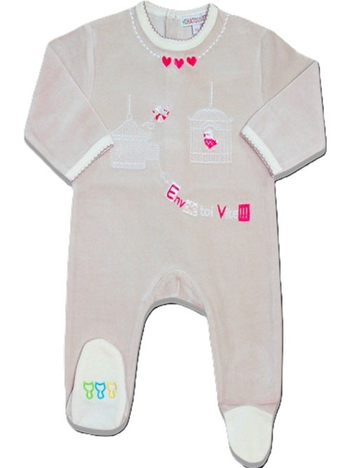 Pijama de bebé de terciopelo Bird de Les Chatounets - Kiabi Pijama de bebé de terciopelo Bird de Les Chatounets - Kiabi