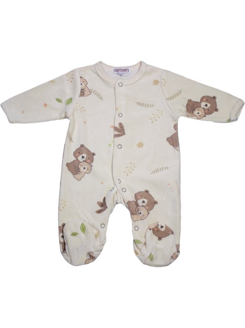 Pijama de bebé de terciopelo Calin de Les Chatounets - Kiabi