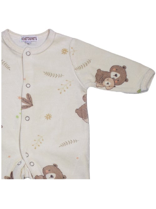 Pijama de bebé de terciopelo Calin de Les Chatounets - Kiabi