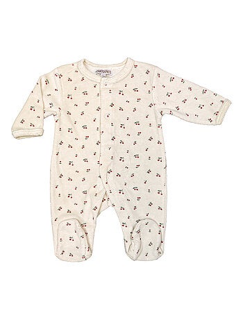 Pijama de bebé de terciopelo cereza de Les Chatounets