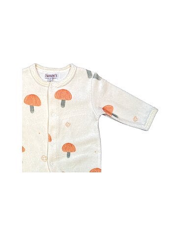 Pijama de bebé de terciopelo con forma de champiñones de Les Chatounets