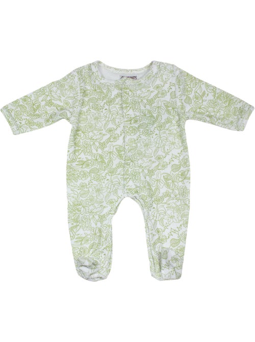 Pijama de bebé de terciopelo Feuillages de Les Chatounets - Kiabi