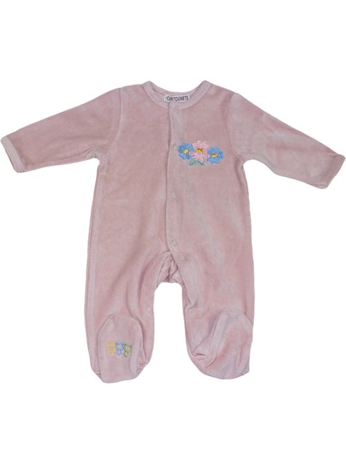 Pijama de bebé de terciopelo Fleurs de Les Chatounets - Kiabi Pijama de bebé de terciopelo Fleurs de Les Chatounets - Kiabi