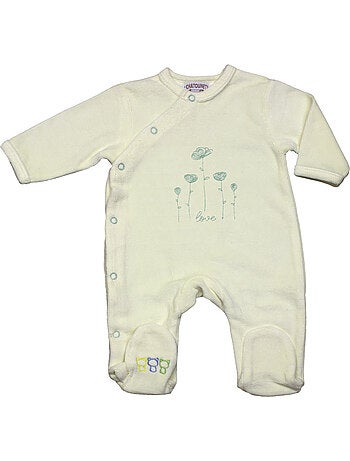 Pijama de bebé de terciopelo "Love" de Les Chatounets