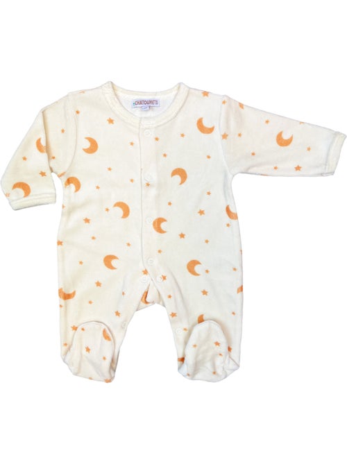 Pijama de bebé de terciopelo Moon de Les Chatounets - Kiabi