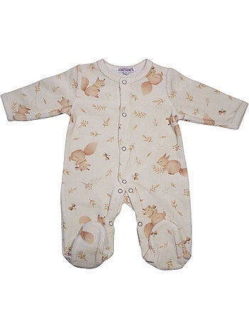 Pijama de bebé de terciopelo "Noix" de Les Chatounets