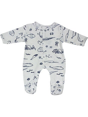 Pijama de bebé de terciopelo Ocean de Les Chatounets