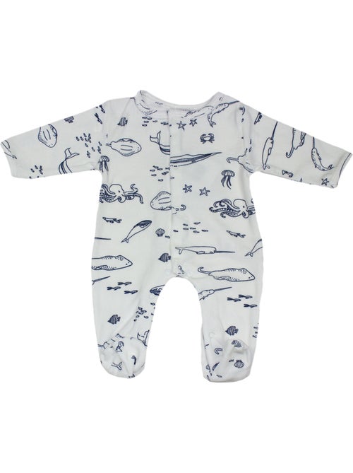 Pijama de bebé de terciopelo Ocean de Les Chatounets - Kiabi