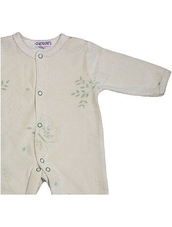 Pijama de bebé de terciopelo Papillon de Les Chatounets