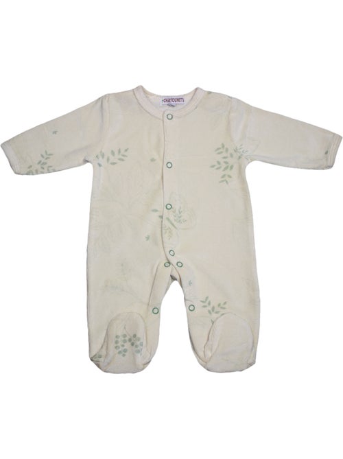 Pijama de bebé de terciopelo Papillon de Les Chatounets - Kiabi