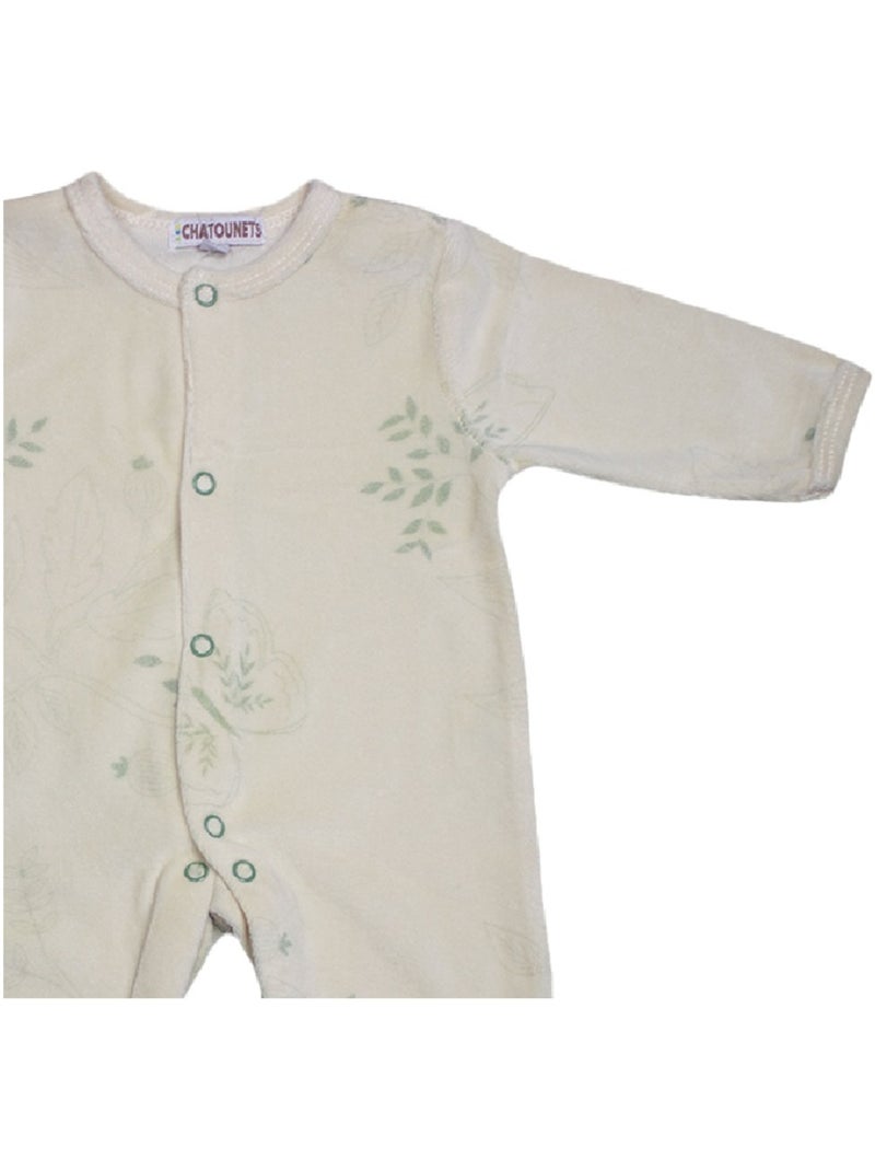 Pijama de bebé de terciopelo Papillon de Les Chatounets Crudo - Kiabi