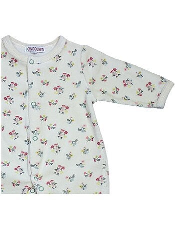 Pijama de bebé de terciopelo Pivoine de Les Chatounets