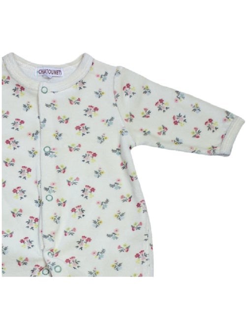 Pijama de bebé de terciopelo Pivoine de Les Chatounets - Kiabi