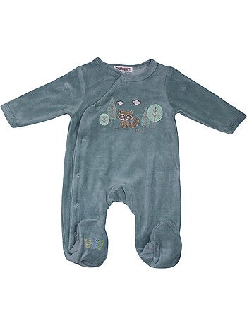 Pijama de bebé de terciopelo Raton laveur de Les Chatounets