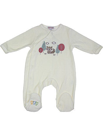Pijama de bebé de terciopelo Raton laveur de Les Chatounets