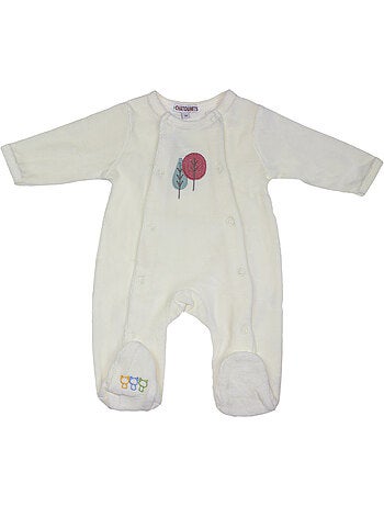 Pijama de bebé de terciopelo Raton laveur de Les Chatounets
