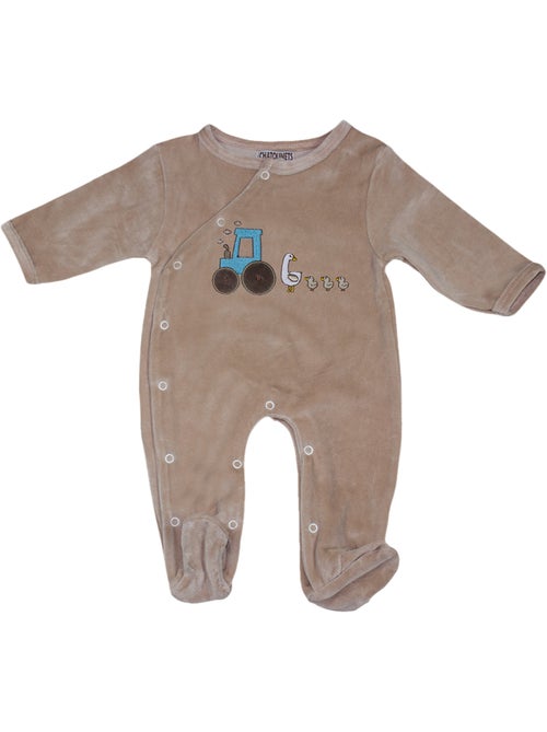 Pijama de bebé de terciopelo Tracteur et oies de Les Chatounets - Kiabi