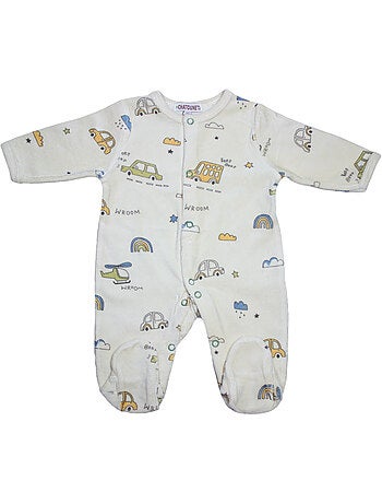 Pijama de bebé de terciopelo "Vrooom" de Les Chatounets