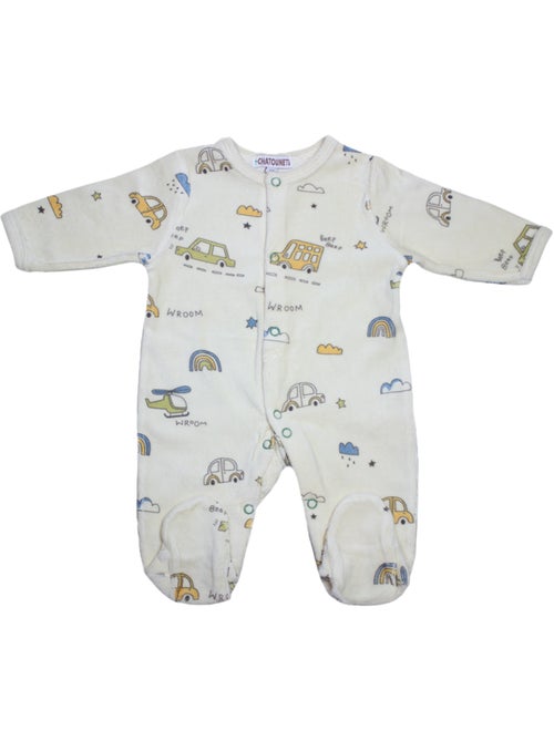 Pijama de bebé de terciopelo "Vrooom" de Les Chatounets - Kiabi