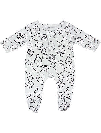 Pijama de bebé de terciopelo Zoo de Les Chatounets