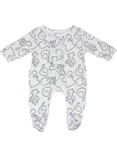 Pijama de bebé de terciopelo Zoo de Les Chatounets - Kiabi