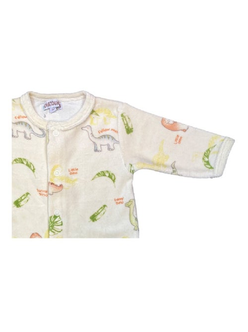 Pijama de bebé de velour de dinosaurios Les Chatounets - Kiabi