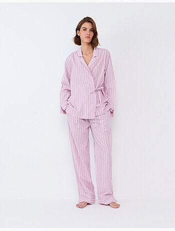 Pijama de camisa de rayas, mo fashion