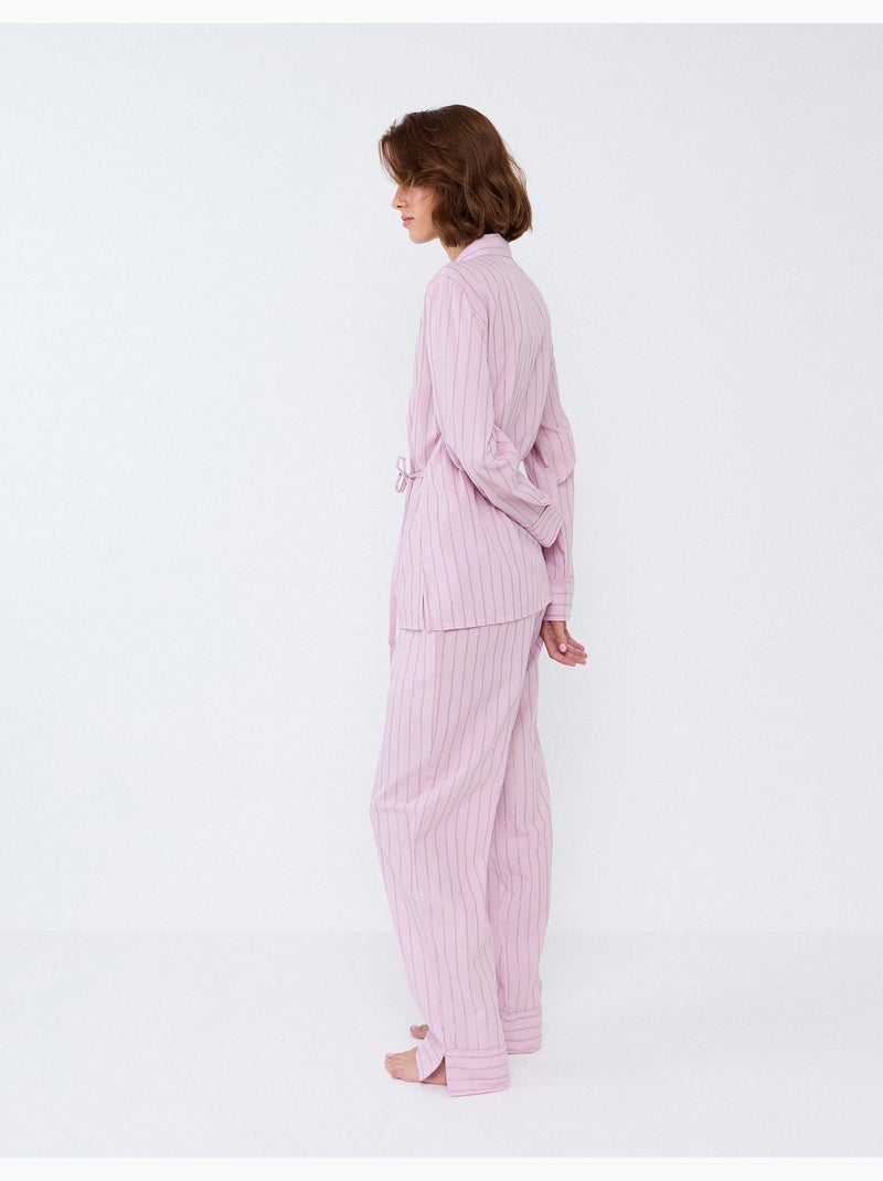 Pijama de camisa de rayas, mo fashion Rosa - Kiabi