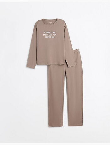 Pijama de camiseta estampada, mo fashion