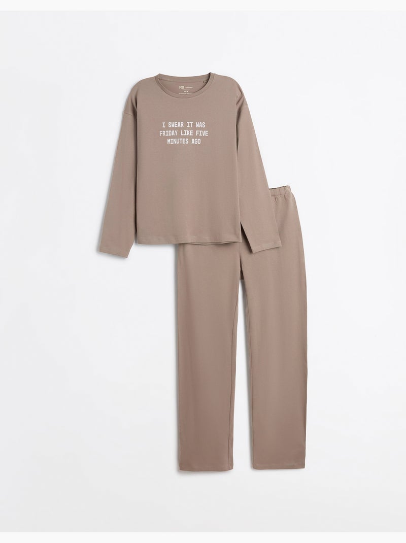 Pijama de camiseta estampada, mo fashion Gris - Kiabi