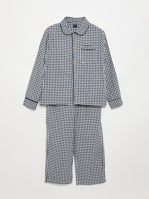 Pijama de cuadros de franela - Kiabi