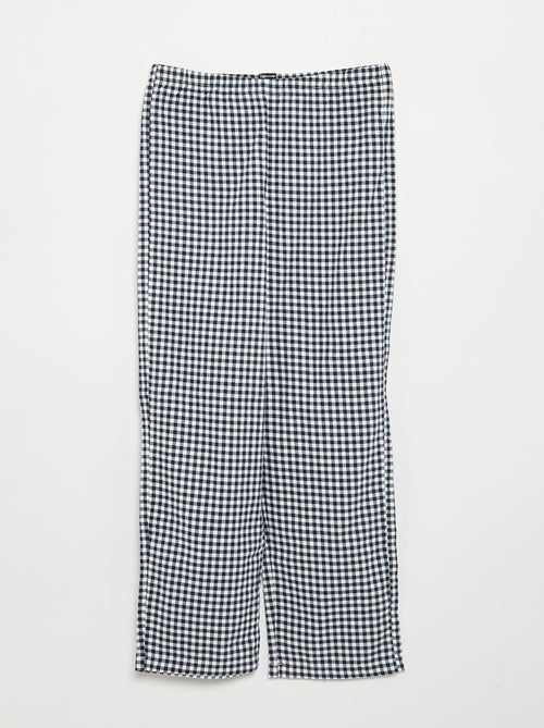 Pijama de cuadros de franela - Kiabi