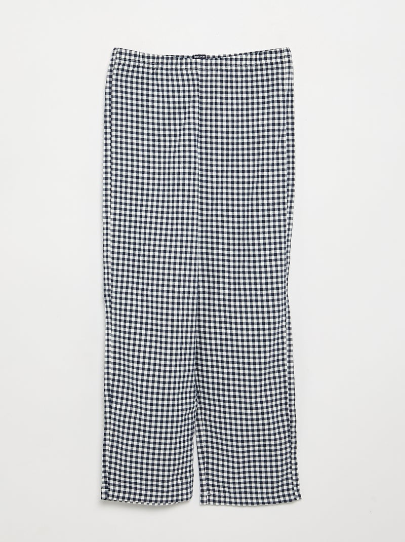 Pijama de cuadros de franela Azul - Kiabi