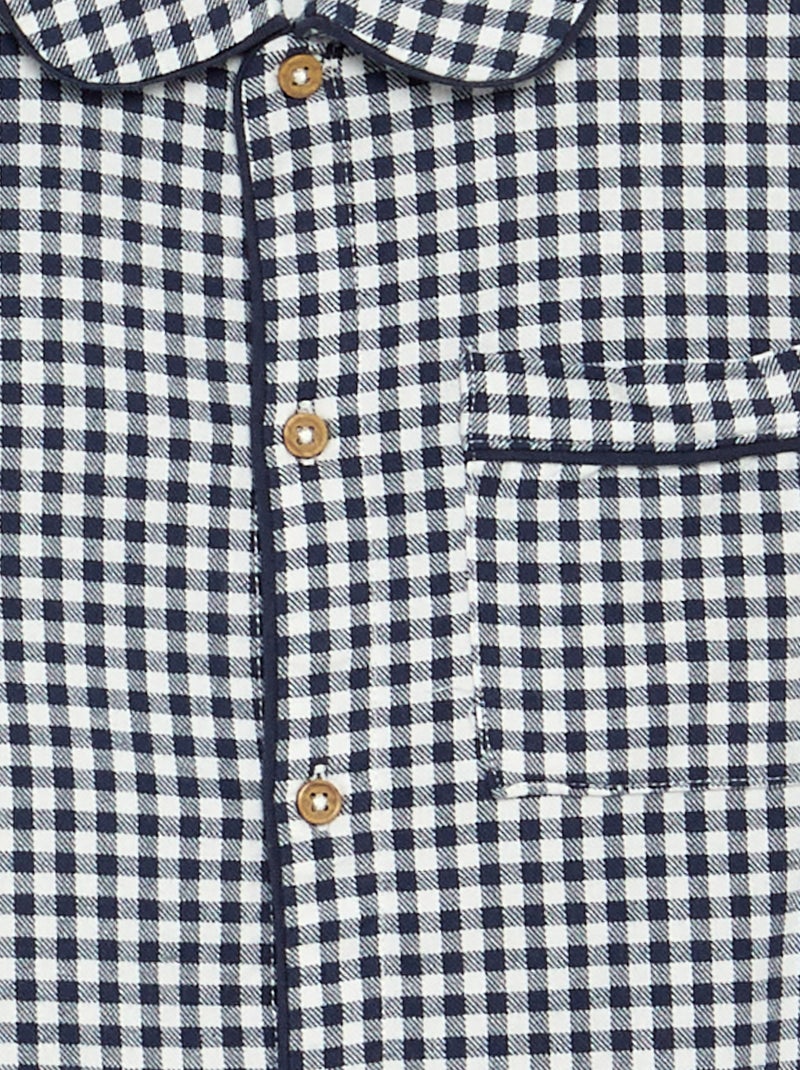 Pijama de cuadros de franela Azul - Kiabi