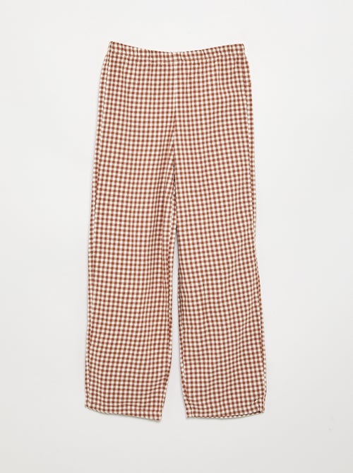 Pijama de cuadros de franela - Kiabi