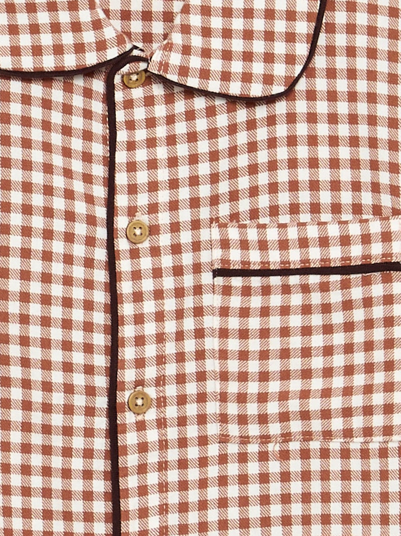 Pijama de cuadros de franela Marron - Kiabi