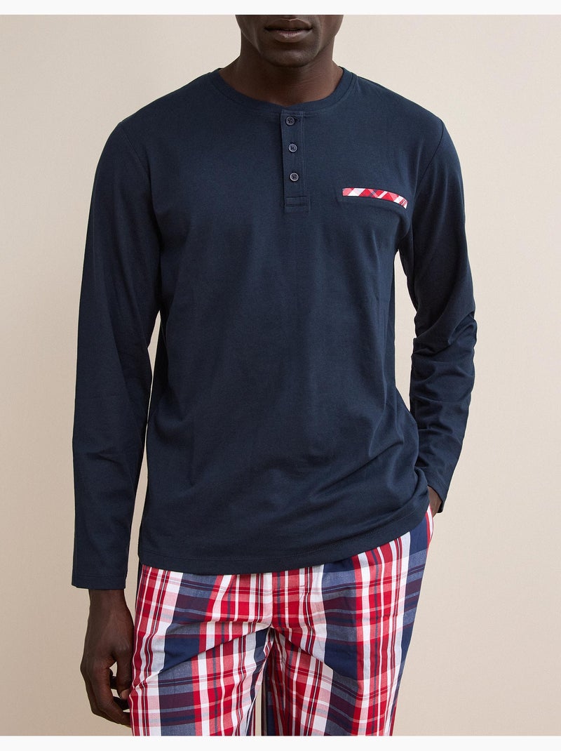 Pijama de cuadros, mo fashion Azul - Kiabi