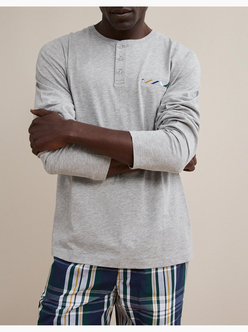 Pijama de cuadros, mo fashion Gris - Kiabi