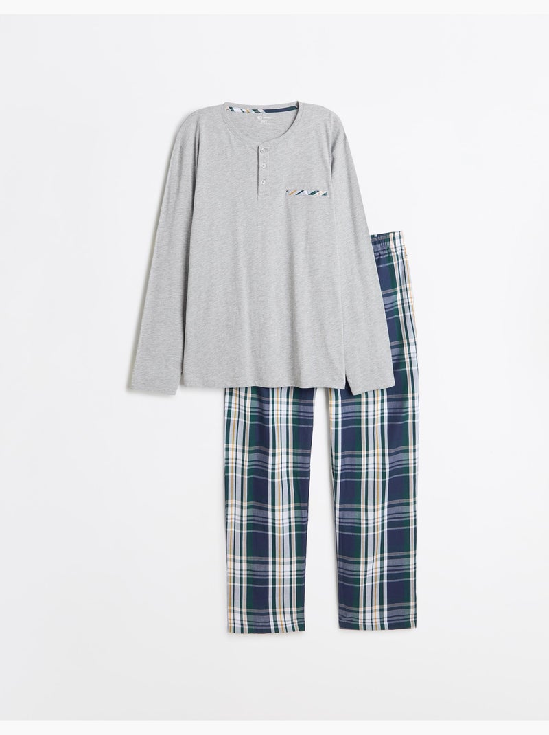 Pijama de cuadros, mo fashion Gris - Kiabi