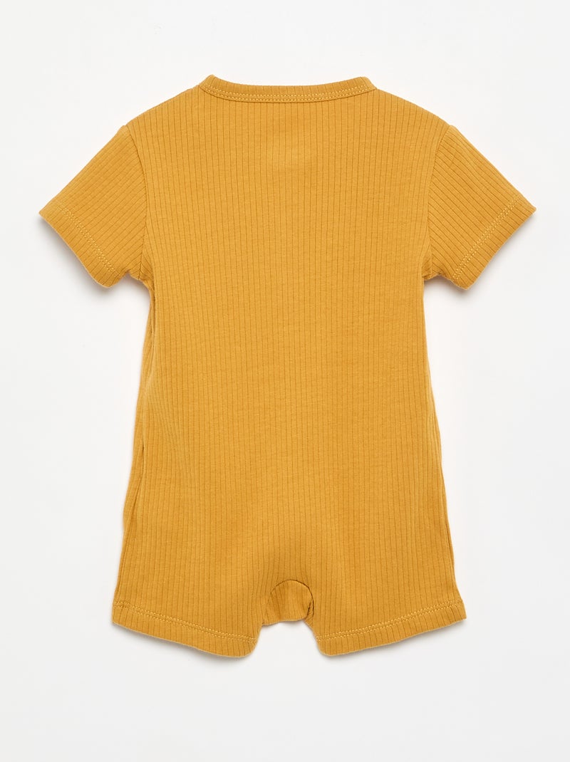 Pijama de dormir corto de punto acanalado Amarillo - Kiabi