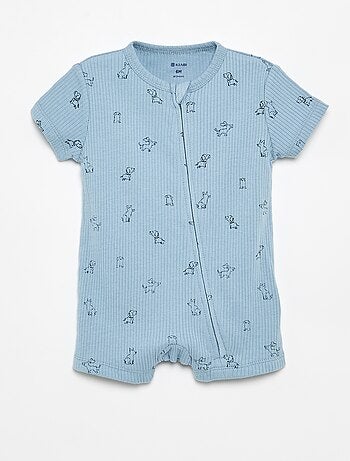 Pijama corto de punto acanalado para dormir